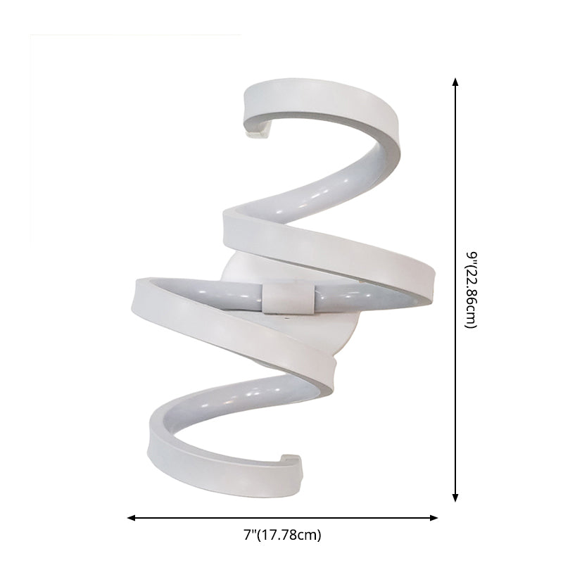 Curve Wall Lamp Minimalist Metal LED White Sconce Light Fixture for Bedroom