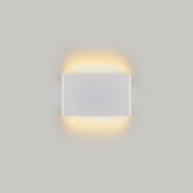 Rectangular Flush Mount Wall Sconce Postmodern Metal Living Room LED Wall Light