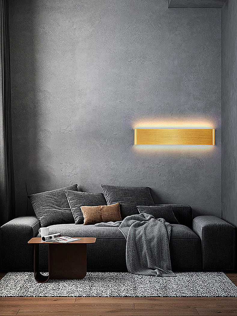 Rectangular Flush Mount Wall Sconce Postmodern Metal Living Room LED Wall Light