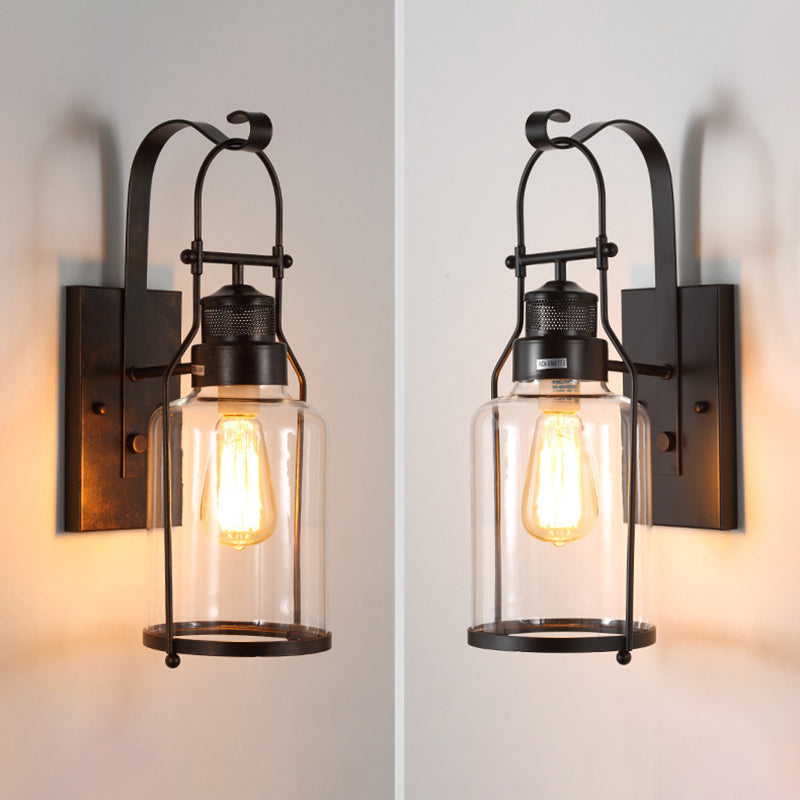 1 Light Metal Wall Light Sconce Industrial Cylindrical Hall And Foyer Wall Mounted Light Fixture