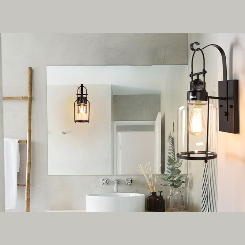 1 Light Metal Wall Light Sconce Industrial Cylindrical Hall And Foyer Wall Mounted Light Fixture