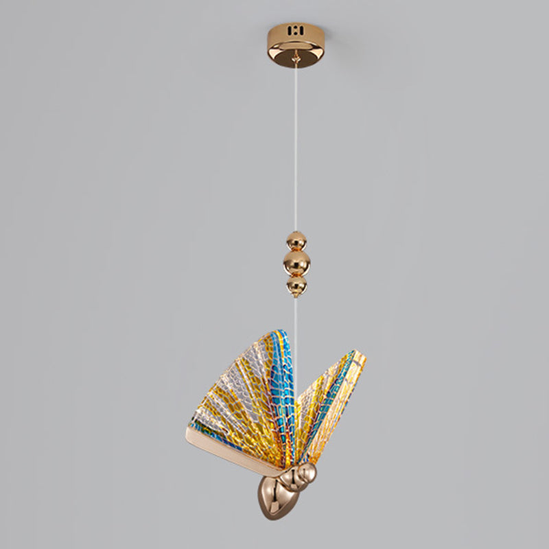 Acrylic Butterfly LED Pendant Light in Modern Creative Style Wrought Iron Hanging Light for Dining Room