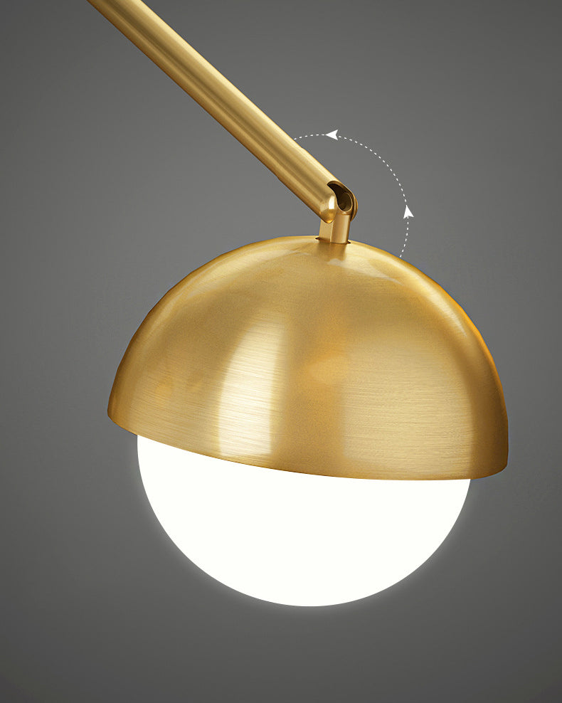 Postmodern Sputnik Chandelier Metal Living Room Pendant Light with White Glass Shade