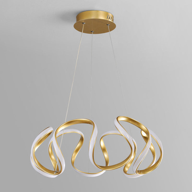 Luce a sospensione lineare a LED in alluminio in lampadario in ferro battuto in stile moderno con ombra acrilica