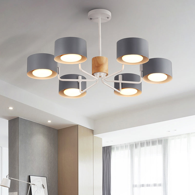 Moderno a soffitto luce in legno color legno di macarons camera da letto hotel luce