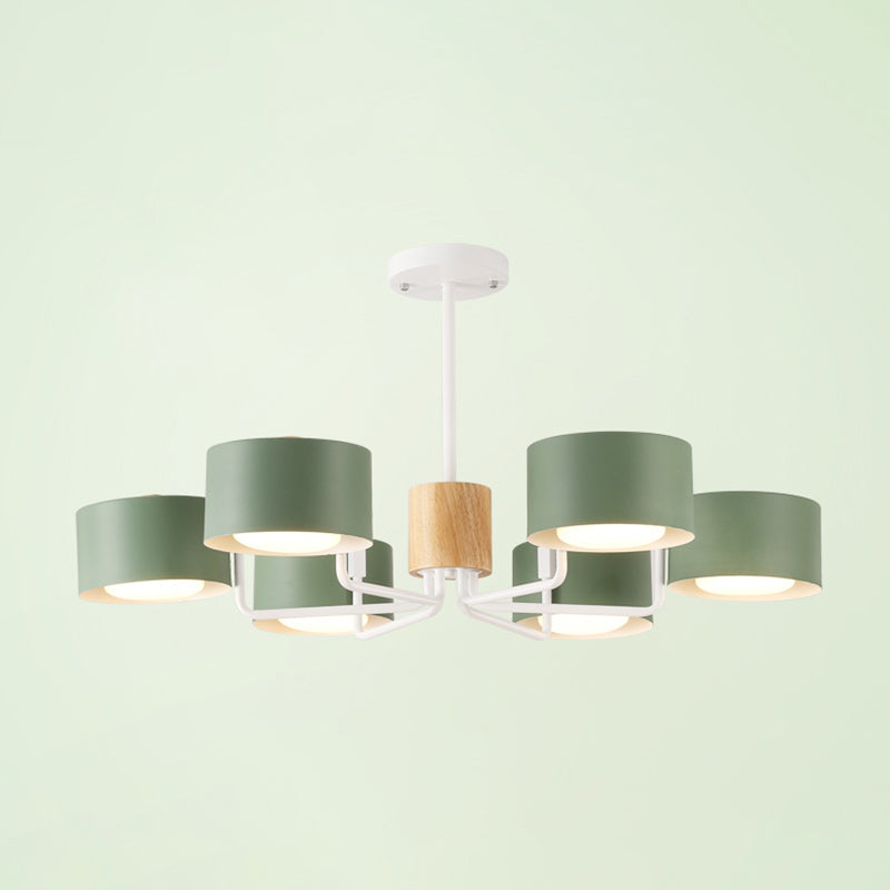 Moderno a soffitto luce in legno color legno di macarons camera da letto hotel luce