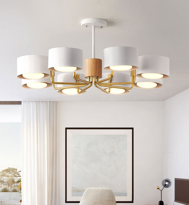 Moderno a soffitto luce in legno color legno di macarons camera da letto hotel luce