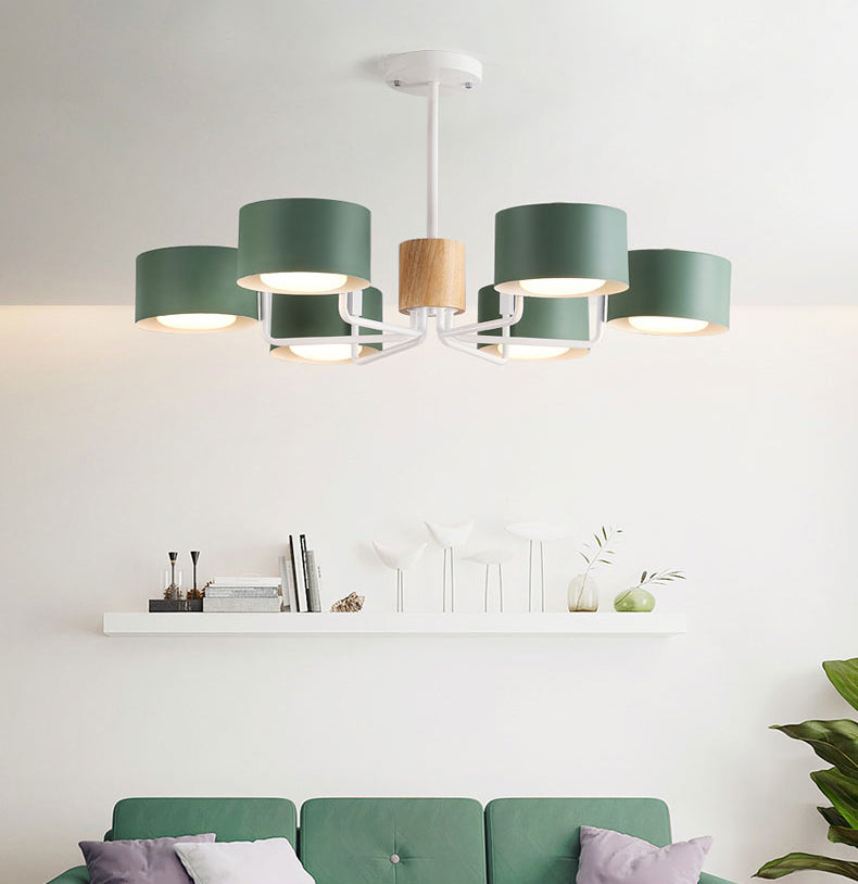 Moderno a soffitto luce in legno color legno di macarons camera da letto hotel luce