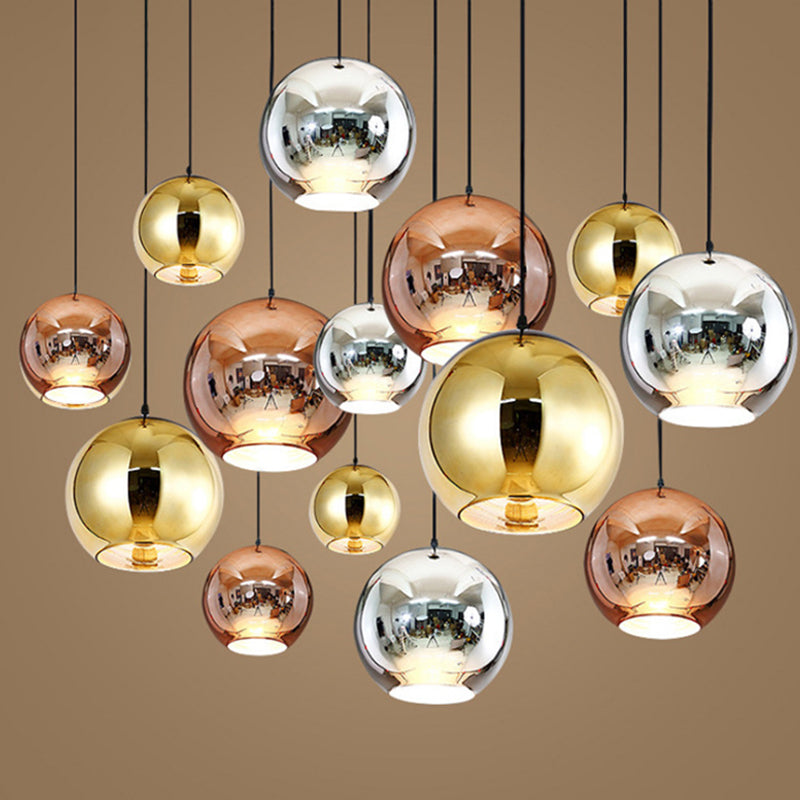 1 Light Glass Pendant Lighting Fixtures Modern Globe Dining Room Hanging Light Fixtures