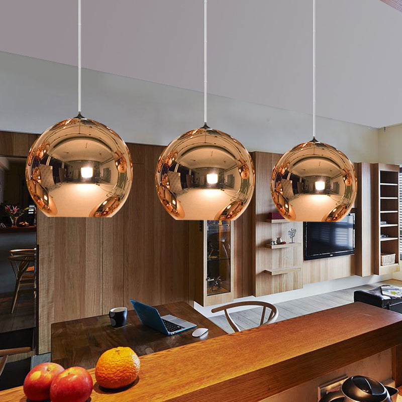 1 Light Glass Pendant Lighting Fixtures Modern Globe Dining Room Hanging Light Fixtures