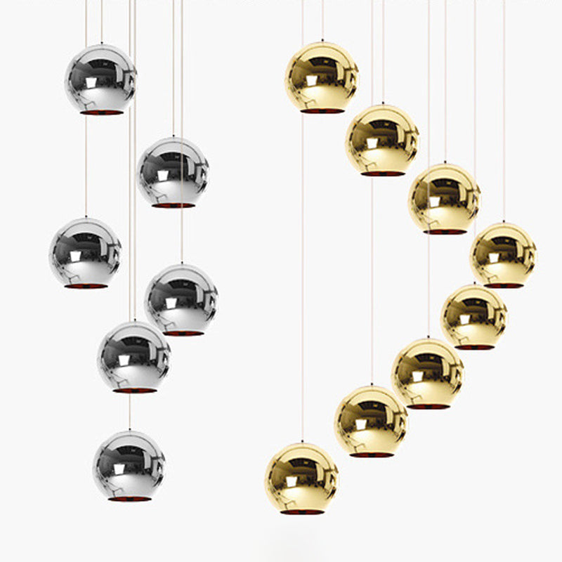 1 Light Glass Pendant Lighting Fixtures Modern Globe Dining Room Hanging Light Fixtures