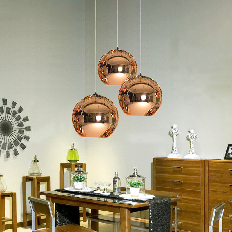 1 Light Glass Pendant Lighting Fixtures Modern Globe Dining Room Hanging Light Fixtures