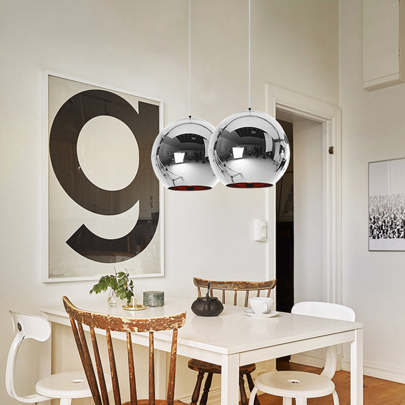 1 Light Glass Pendant Lighting Fixtures Modern Globe Dining Room Hanging Light Fixtures