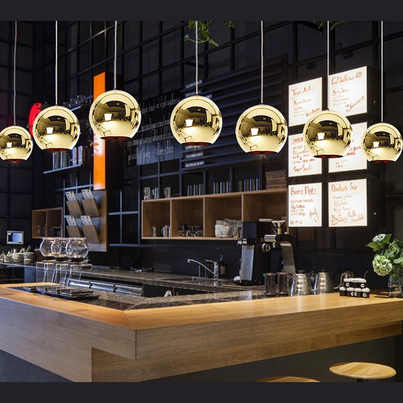 1 Light Glass Pendant Lighting Fixtures Modern Globe Dining Room Hanging Light Fixtures