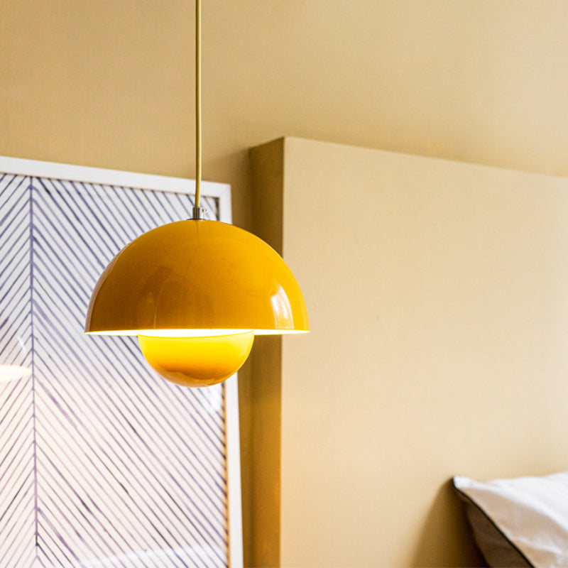 1 Light Metal Suspension Pendant Modern Semi Spheres Dining Room Hanging Light Fixtures