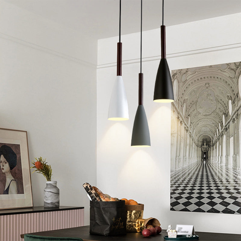 1 Light Metal Suspension Pendant Modern Triangle Dining Room Hanging Light Fixtures