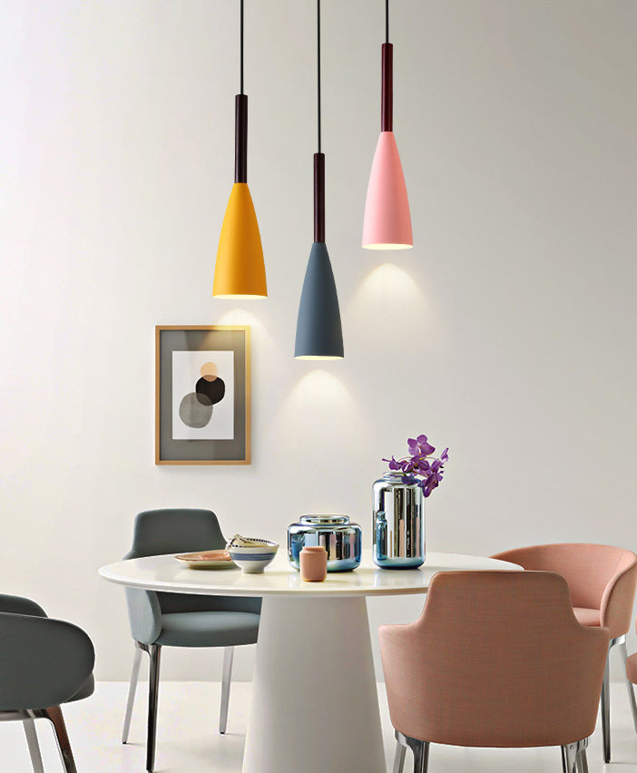 1 Light Metal Suspension Pendant Modern Triangle Dining Room Hanging Light Fixtures