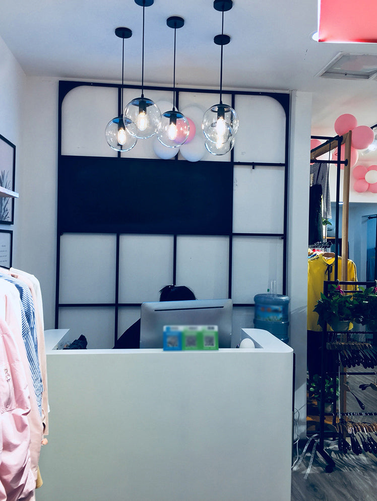 Luce a sospensione industriale Luce vetro puro Luce camera da letto