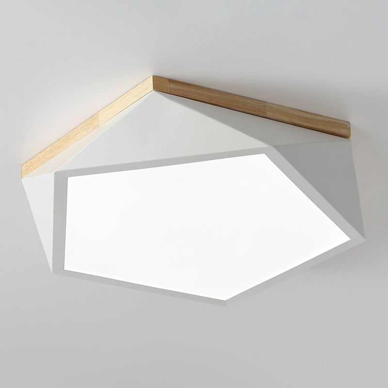 Plafonnier LED Macaron nordique moderne en fer forgé encastré géométrique avec abat-jour en acrylique