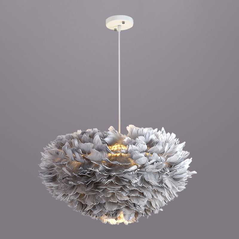Lámpara de lámpara esférica lámpara moderna simplicidad de plumas de tono colgante para restaurante para restaurante