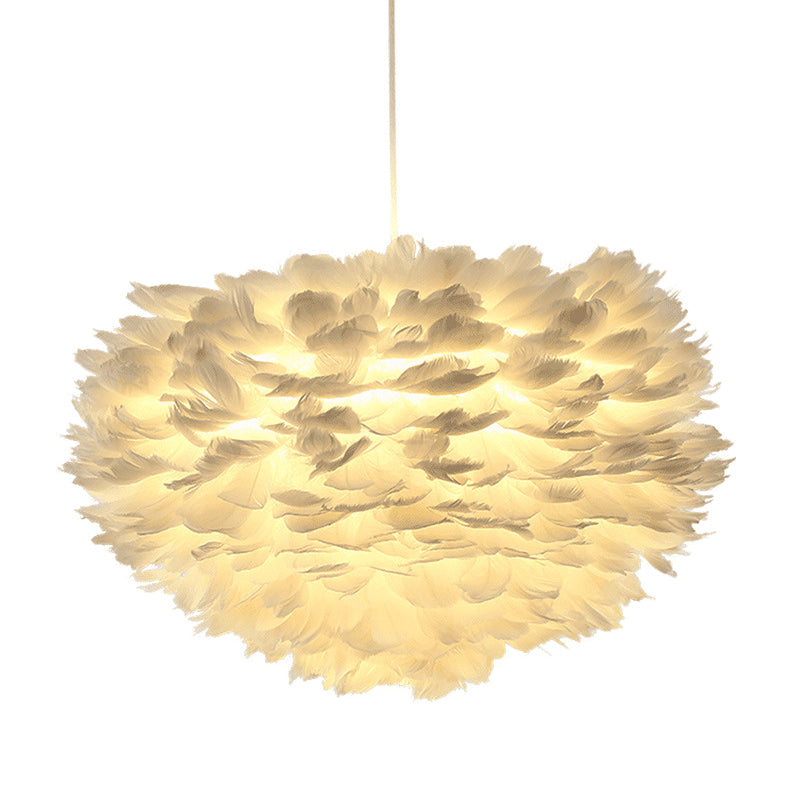 Lámpara de lámpara esférica lámpara moderna simplicidad de plumas de tono colgante para restaurante para restaurante