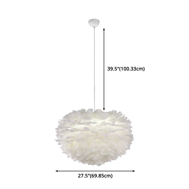 Lámpara de lámpara esférica lámpara moderna simplicidad de plumas de tono colgante para restaurante para restaurante