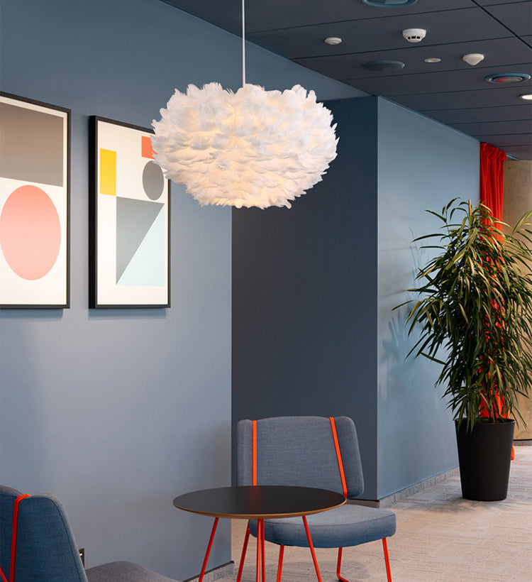 Lámpara de lámpara esférica lámpara moderna simplicidad de plumas de tono colgante para restaurante para restaurante