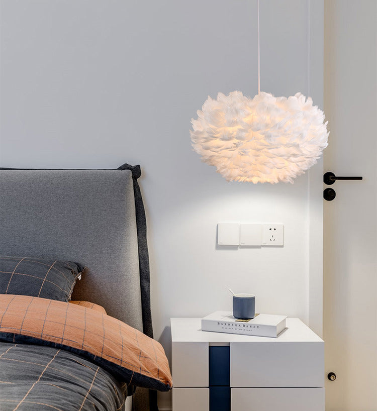 Lámpara de lámpara esférica lámpara moderna simplicidad de plumas de tono colgante para restaurante para restaurante