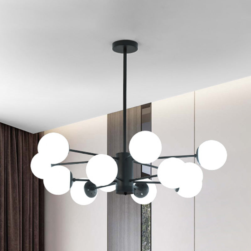 Candelera de globo contemporánea Luz de colgante de vidrio liviano Luz de colgante de vidrio para sala de estar