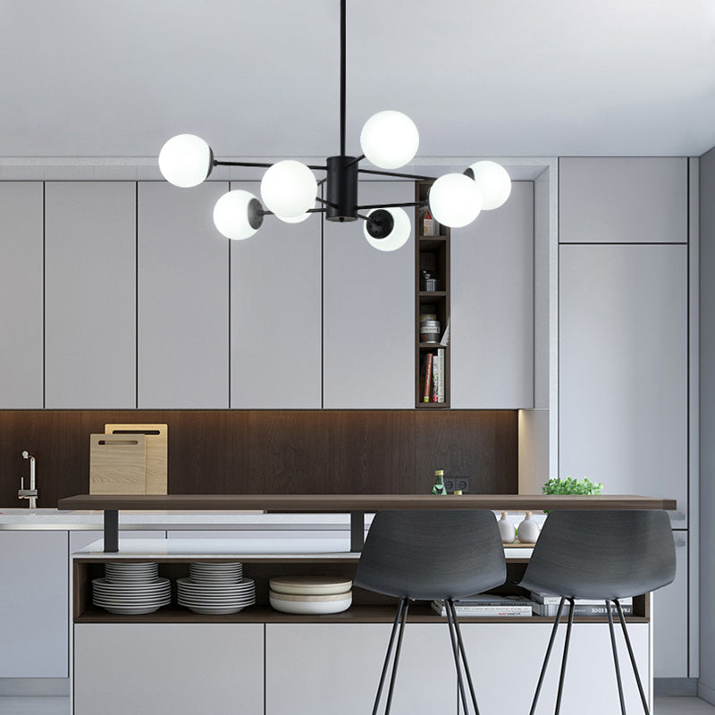 Candelera de globo contemporánea Luz de colgante de vidrio liviano Luz de colgante de vidrio para sala de estar