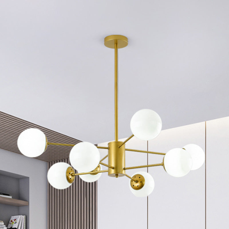 Candelera de globo contemporánea Luz de colgante de vidrio liviano Luz de colgante de vidrio para sala de estar