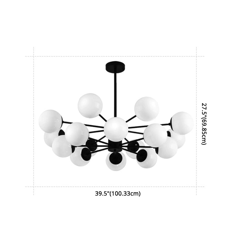 Candelera de globo contemporánea Luz de colgante de vidrio liviano Luz de colgante de vidrio para sala de estar