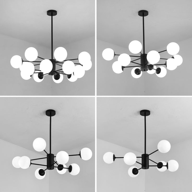 Candelera de globo contemporánea Luz de colgante de vidrio liviano Luz de colgante de vidrio para sala de estar