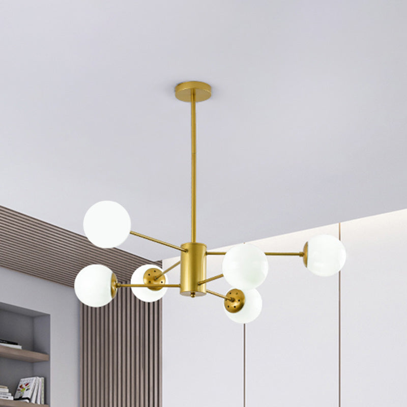 Candelera de globo contemporánea Luz de colgante de vidrio liviano Luz de colgante de vidrio para sala de estar