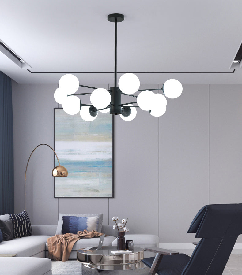 Candelera de globo contemporánea Luz de colgante de vidrio liviano Luz de colgante de vidrio para sala de estar