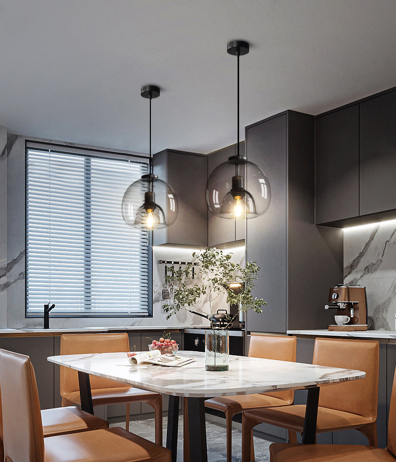 1 luminaire d'éclairage pendentif en verre léger moderne.