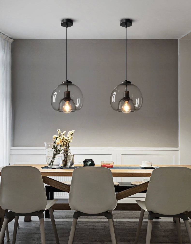 1 luminaire d'éclairage pendentif en verre léger moderne.