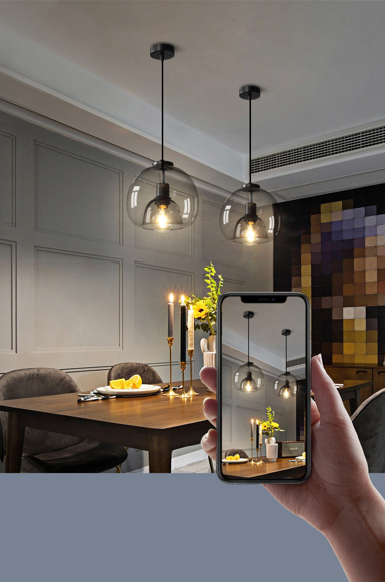 1 luminaire d'éclairage pendentif en verre léger moderne.