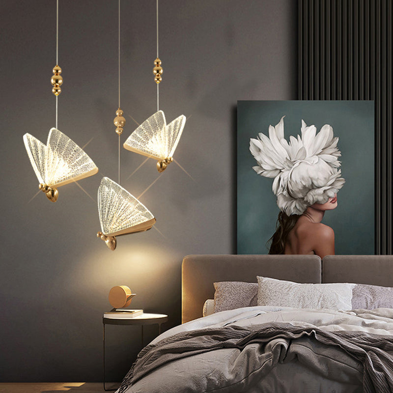 Simplicité moderne Butterfly Plafond Suspension lampe de plafond acrylique Fixage de plafond pour restaurant