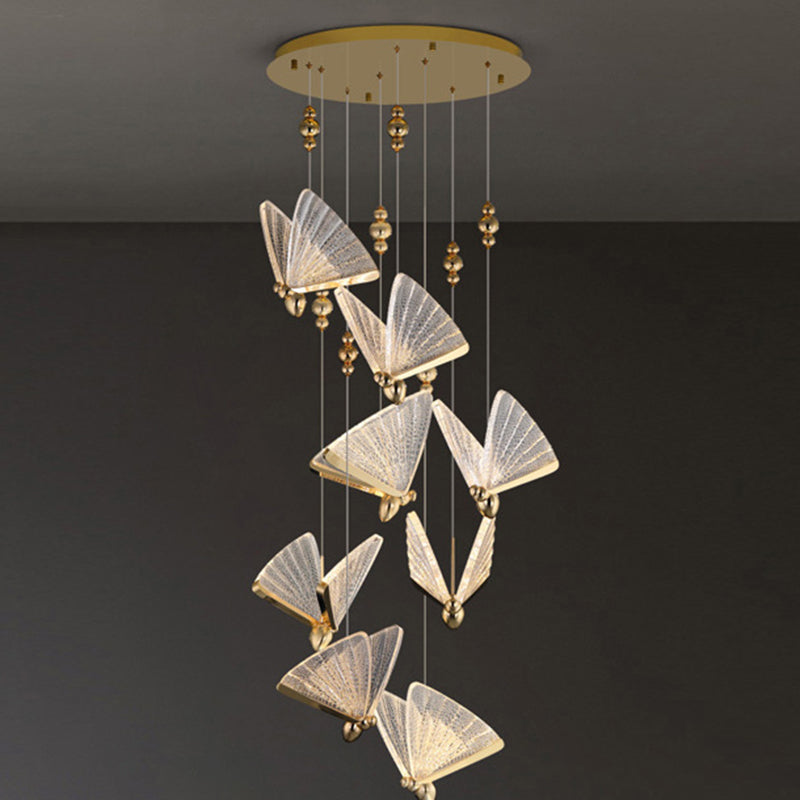 Simplicité moderne Butterfly Plafond Suspension lampe de plafond acrylique Fixage de plafond pour restaurant