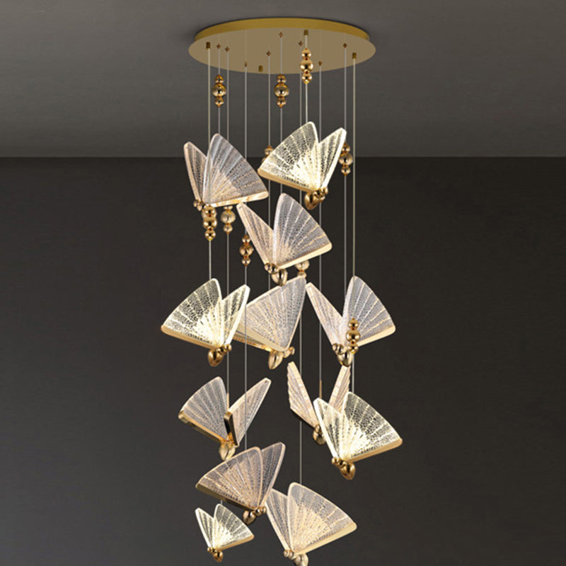 Simplicité moderne Butterfly Plafond Suspension lampe de plafond acrylique Fixage de plafond pour restaurant