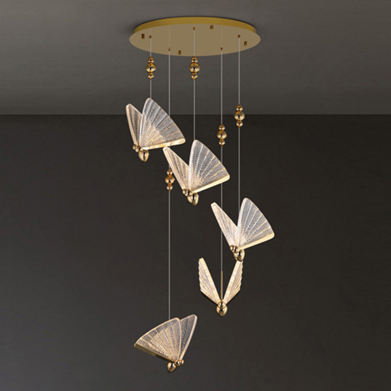 Simplicité moderne Butterfly Plafond Suspension lampe de plafond acrylique Fixage de plafond pour restaurant