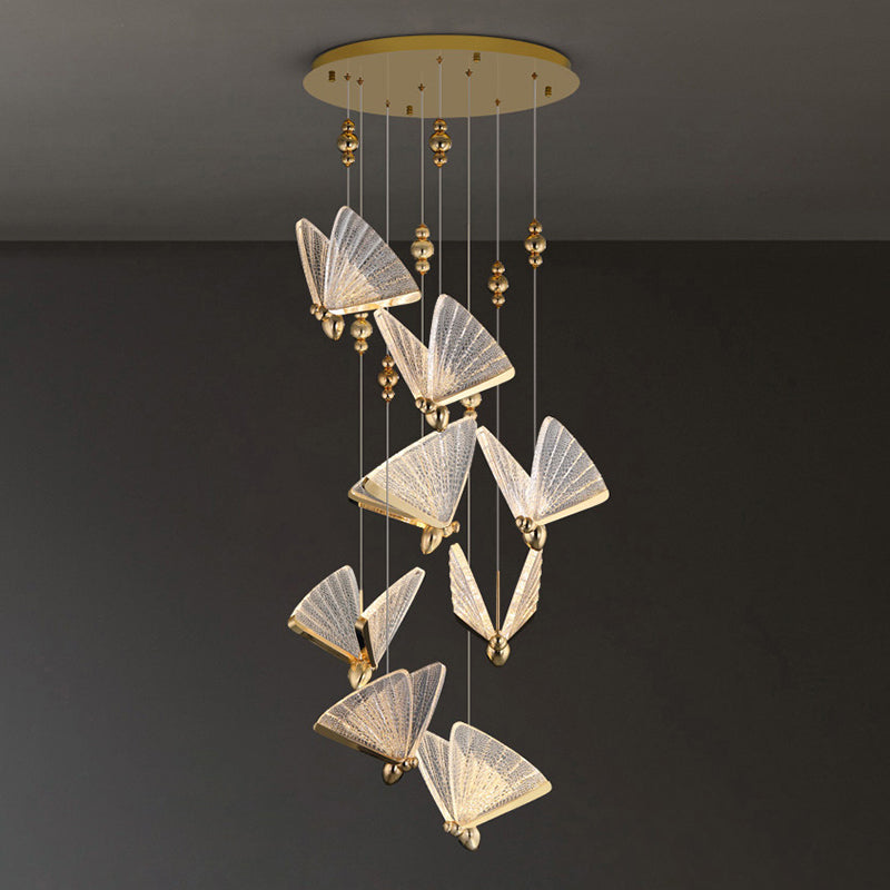 Simplicité moderne Butterfly Plafond Suspension lampe de plafond acrylique Fixage de plafond pour restaurant