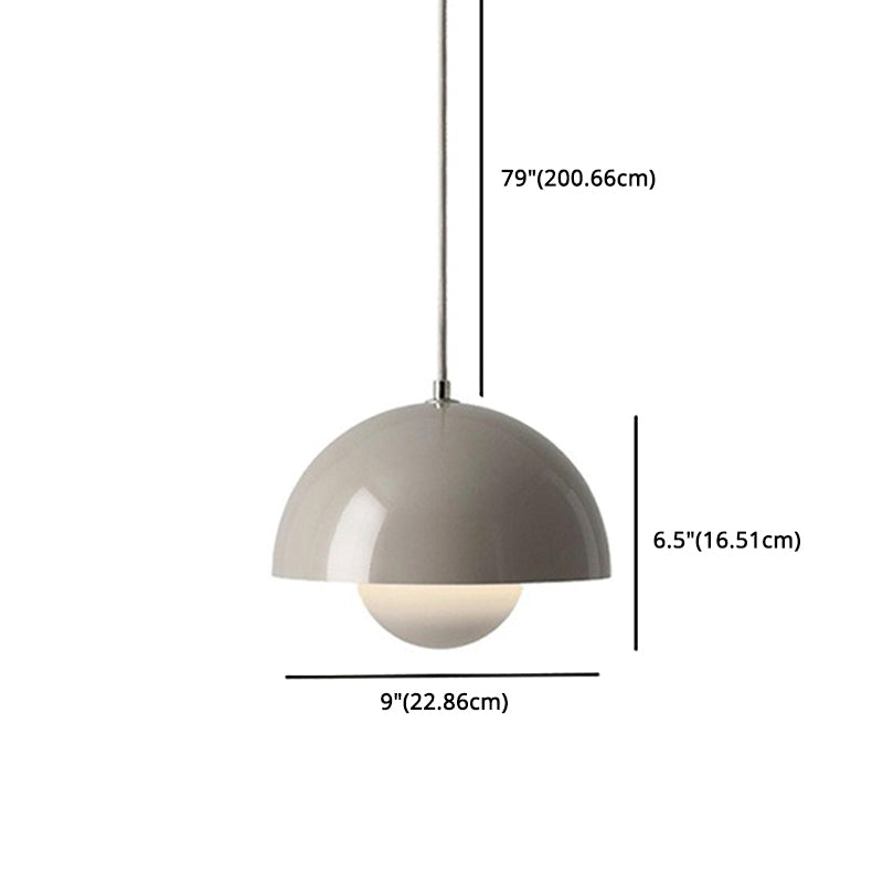1 Light Metal Pendant Lighting Fixtures Modern Dome Dining Room Hanging Pendant Lights