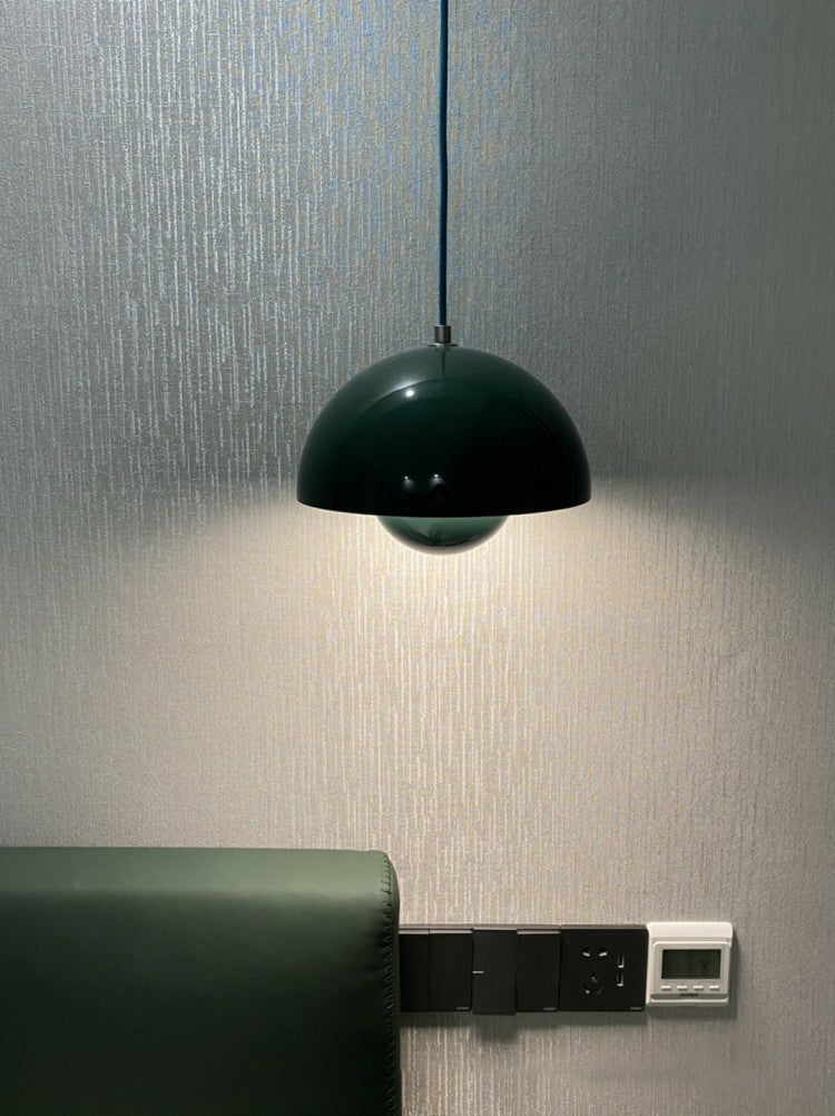 1 Light Metal Pendant Lighting Fixtures Modern Dome Dining Room Hanging Pendant Lights