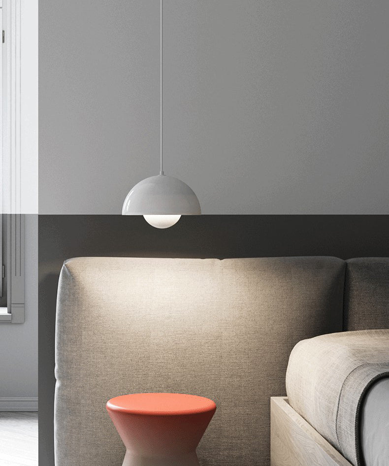 1 Light Metal Pendant Lighting Fixtures Modern Dome Dining Room Hanging Pendant Lights