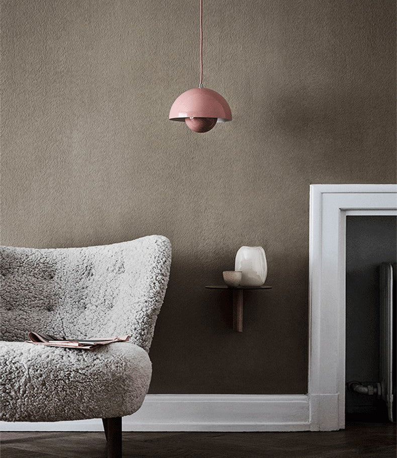 1 Light Metal Pendant Lighting Fixtures Modern Dome Dining Room Hanging Pendant Lights