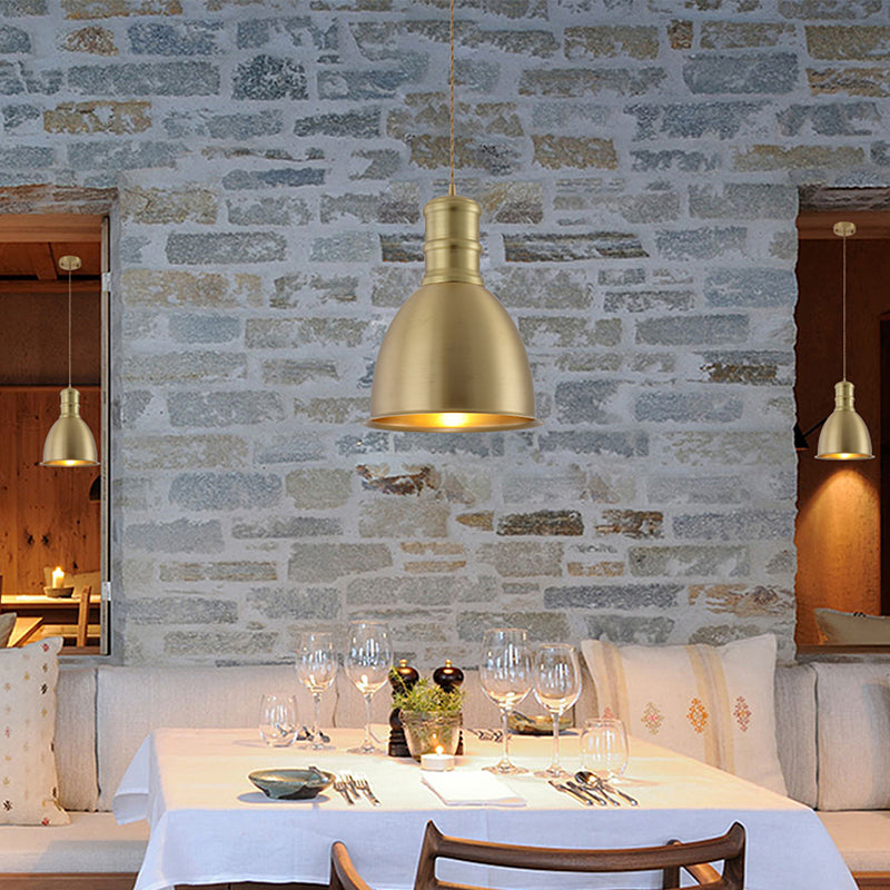 Minimalistische hangende hanglamp messing messing gearceerde hangerverlichting met metalen schaduw