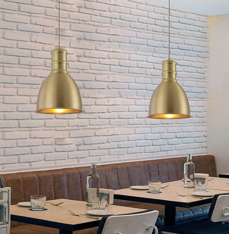 Minimalistische hangende hanglamp messing messing gearceerde hangerverlichting met metalen schaduw