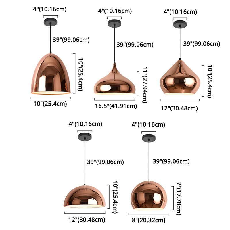Eenvoud gearceerde hangende plafondlicht metalen eetkamer in de verlichting hanger in roségoud